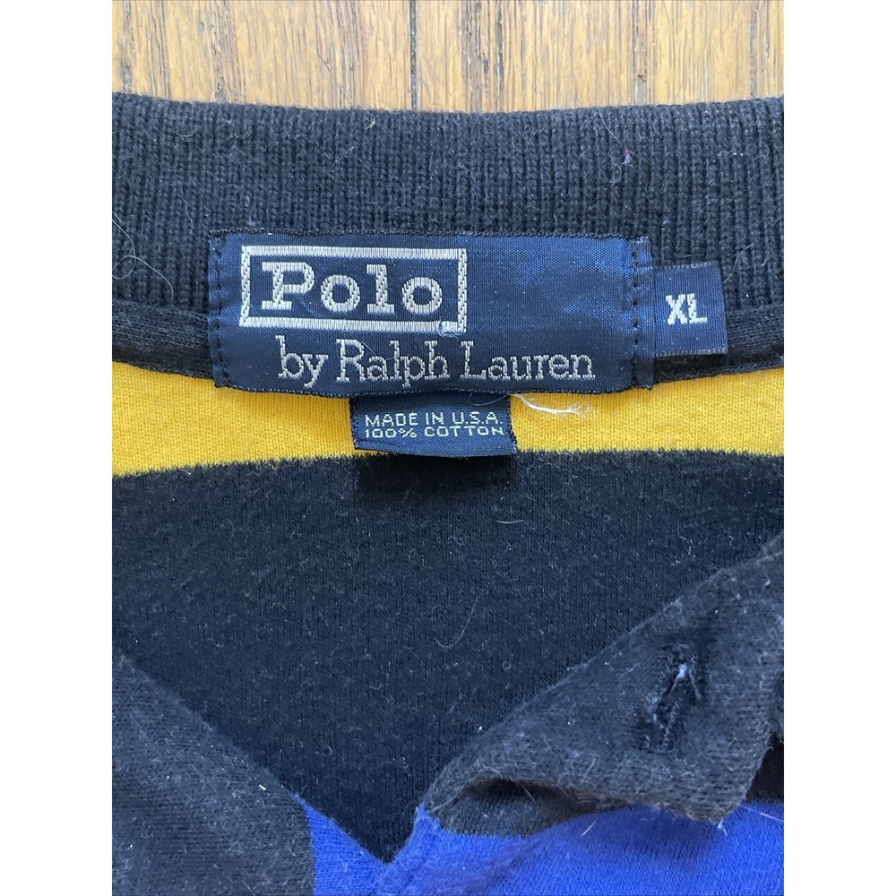 Vintage 90's Y2K Polo Ralph Lauren Polo Men's M-L Rainbow Striped Pride Shirt - Picture 3 of 9